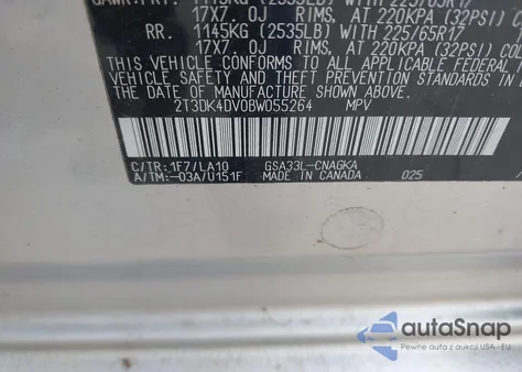 2011 Toyota Rav4 Limited V6 z USA, uszkodzony, nr VIN 2T3DK4DV0BW055264